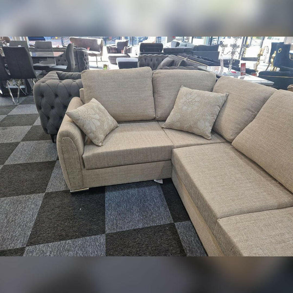 Paris Floral Beige 4 Seater Corner Sofa